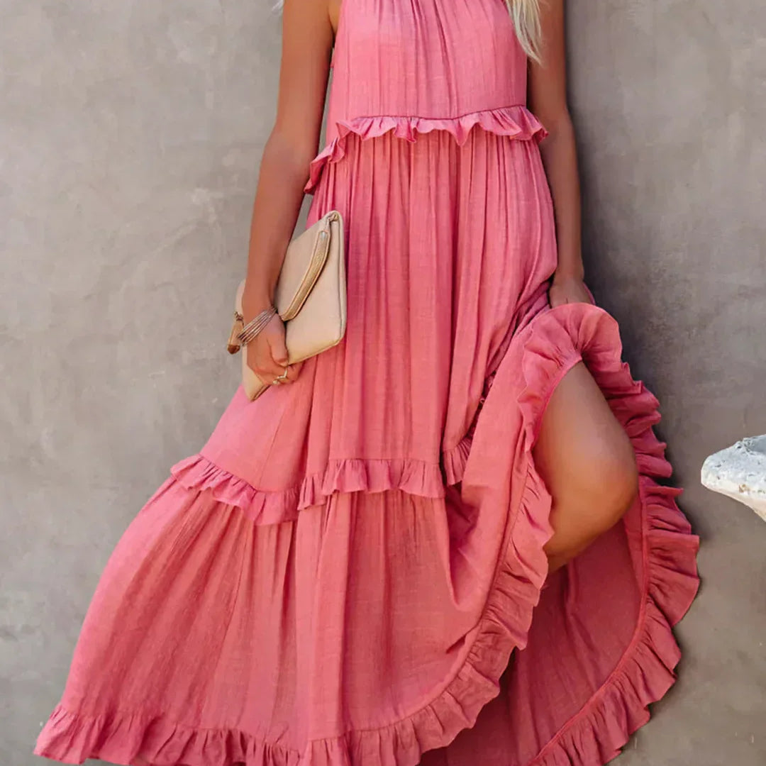 Robyn - Halter Ruffle Maxi Dress
