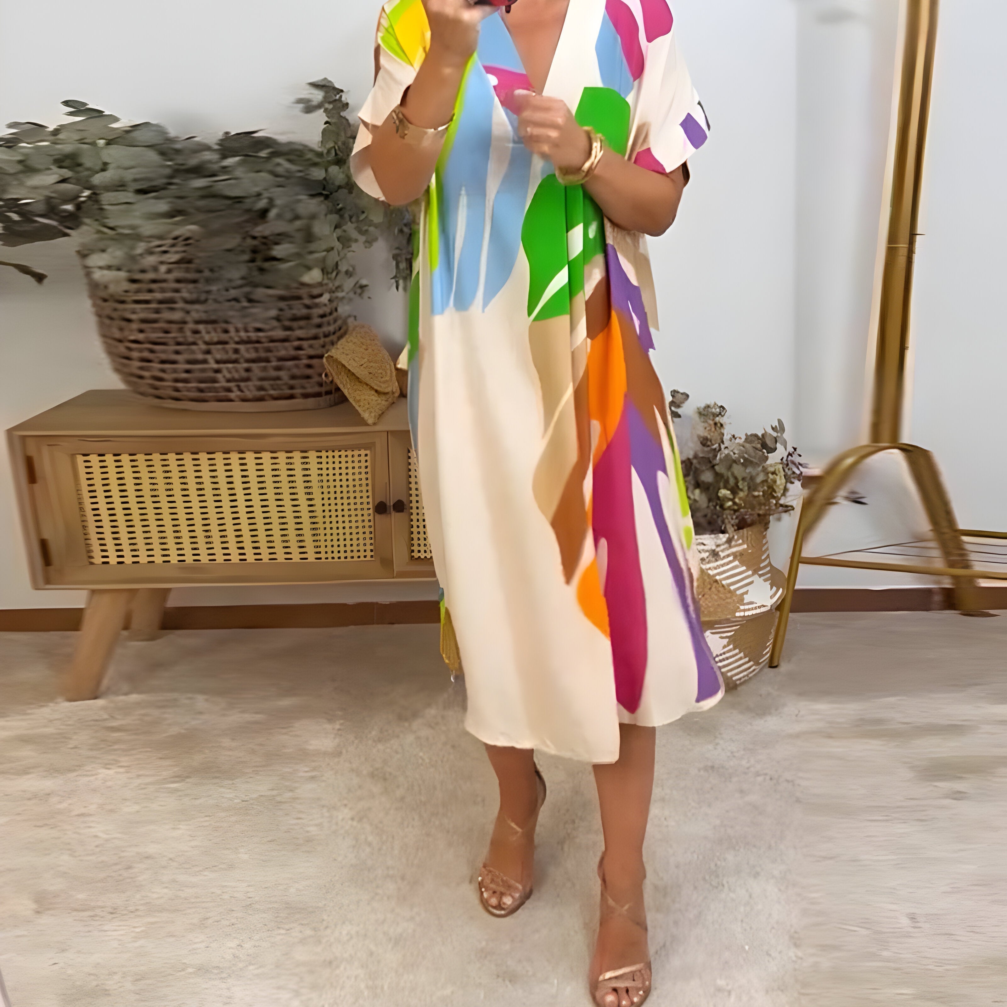 Rianna - Abstract Print Dress