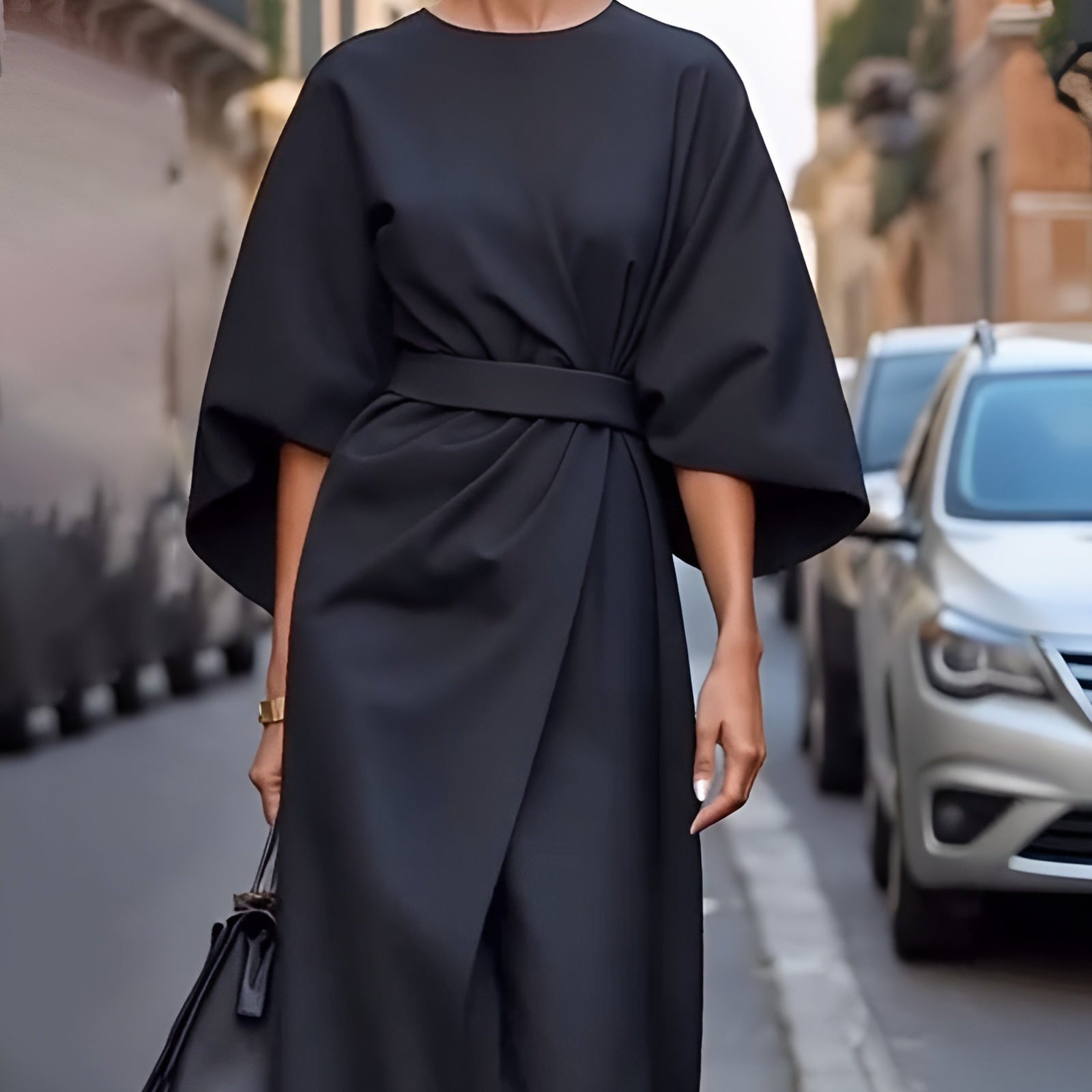 Lissey - Minimalist Belted Luxe Dress