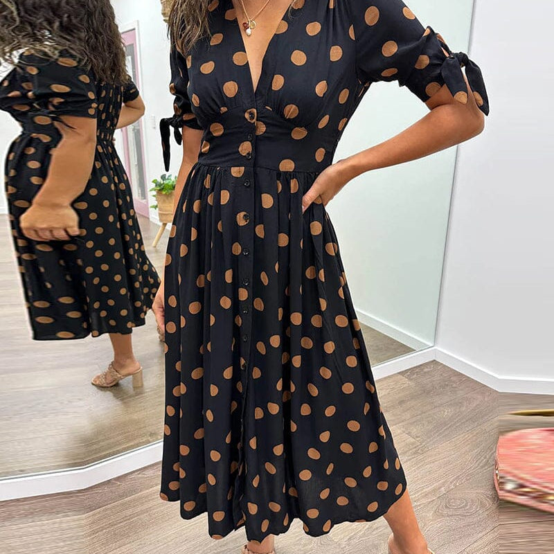 Bellamy - Polka Dots V-Neck Dress